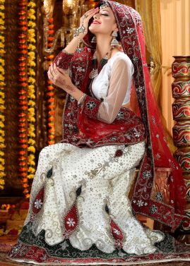 Net White Embroidered Lehenga 