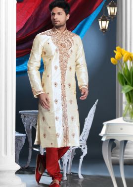 Indian Kurta Pajama: Buy Readymade Gold Art Silk Kurta Pajama Online for Mens