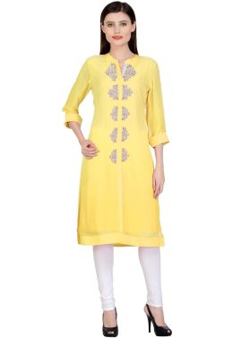 Yellow Embroidered Kurta Set