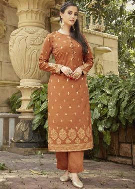 Orange Readymade Kurta & Pant