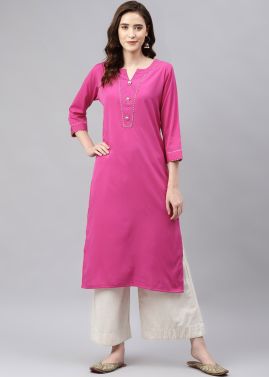 Readymade Pink Kurta & Palazzo Set