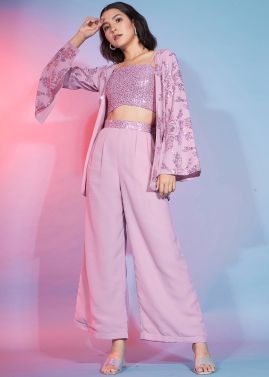 Pink Sequins Embellished Co-Ord Set