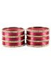 Pink and Golden Stone Studded Bangle Set