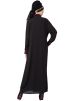 Readymade Black and Purple Contrast Collar Abaya