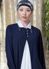 Readymade Blue and White Contrast Collar Abaya