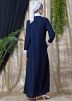 Readymade Blue and White Contrast Collar Abaya