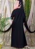 Readymade Black and Peach Contrast Collar Abaya