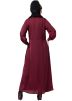 Readymade Maroon Button Front Abaya 