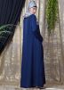 Readymade Blue Button Front Abaya 