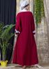 Readymade Maroon Bordered Crape Kaftan