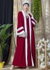 Readymade Maroon Bordered Crape Kaftan