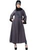 Readymade Grey Hand Embroidered Abaya 