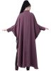 Readymade Purple Shirt Style Kaftan With Abaya