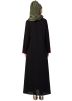 Readymade Black Contrast Piping Abaya