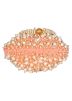 Pearl And Sequins Embellished Peach Potli Pouch