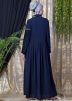 Readymade Flared Crepe Collared Blue Abaya