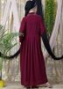 Readymade Maroon Flared Collared Abaya