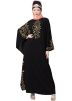 Readymade Crepe Embroidered Abaya In Black