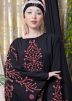 Readymade Embroidered Bell Sleeved Black Abaya