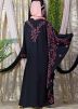 Readymade Embroidered Bell Sleeved Black Abaya