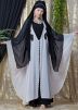 Readymade White Embroidered Kaftan With Abaya