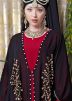 Readymade Black Embroidered Kaftan With Abaya