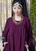 Purple Readymade Asymmetrical Layered Abaya