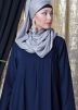 Readymade Blue Asymmetrical Overlapped Abaya