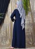 Readymade Blue Asymmetrical Overlapped Abaya