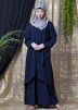 Readymade Blue Asymmetrical Overlapped Abaya