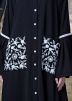 Readymade Black Bell Sleeved Embroidered Abaya