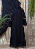 Readymade Black Bell Sleeved Embroidered Abaya