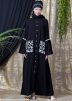 Readymade Black Bell Sleeved Embroidered Abaya