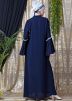 Blue Readymade Embroidered Bell Sleeved Abaya