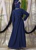 Readymade Georgette Embroidered Abaya In Blue