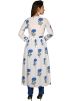 White Block Printed Cotton Readymade kurti