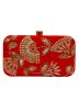 Sequins Embellished Red Clutch With Chain Strap