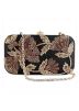 Embroidered Black Silk Frame Box Clutch