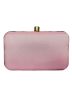 Embroidered Pink Silk Clutch With Chain Strap