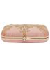 Embroidered Peach Silk Frame Box Clutch