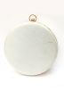 Embroidered White Silk Round Clutch