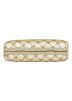 Embroidered Cream Silk Frame Box Clutch