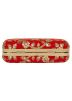 Floral Embroidered Red Velvet Frame Box Clutch