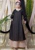 Readymade Twin Layered Black and Cream Abaya