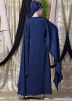 Readymade Blue Cape Sleeved Embroidered Abaya