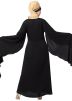 Readymade Embroidered Cape Sleeved Black Abaya