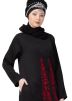 Readymade Black Embroidered Satin Abaya