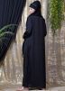 Readymade Embroidered Satin Abaya In Black