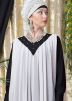 Readymade White and Black Twin Layered Abaya