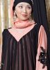 Peach and Black Readymade Twin Layered Abaya